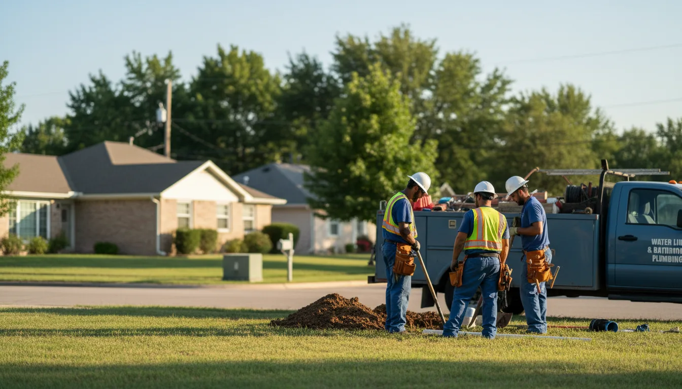Residential water line and bathroom plumbing service in Lakeland, LA